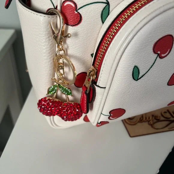 Coach Court Backpack With Heart Cherry Print - Picture 7 of 10